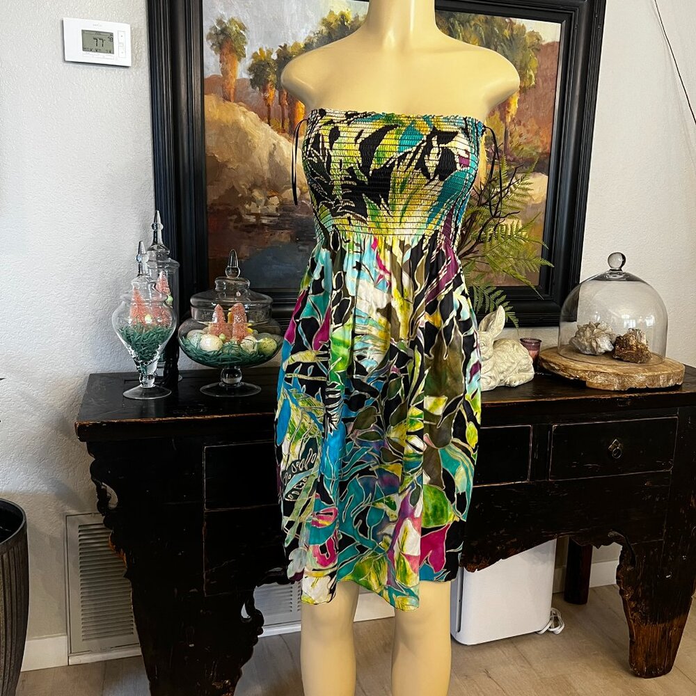 cach'e Silk Sleevless vibrant colored SUMMER DRESS